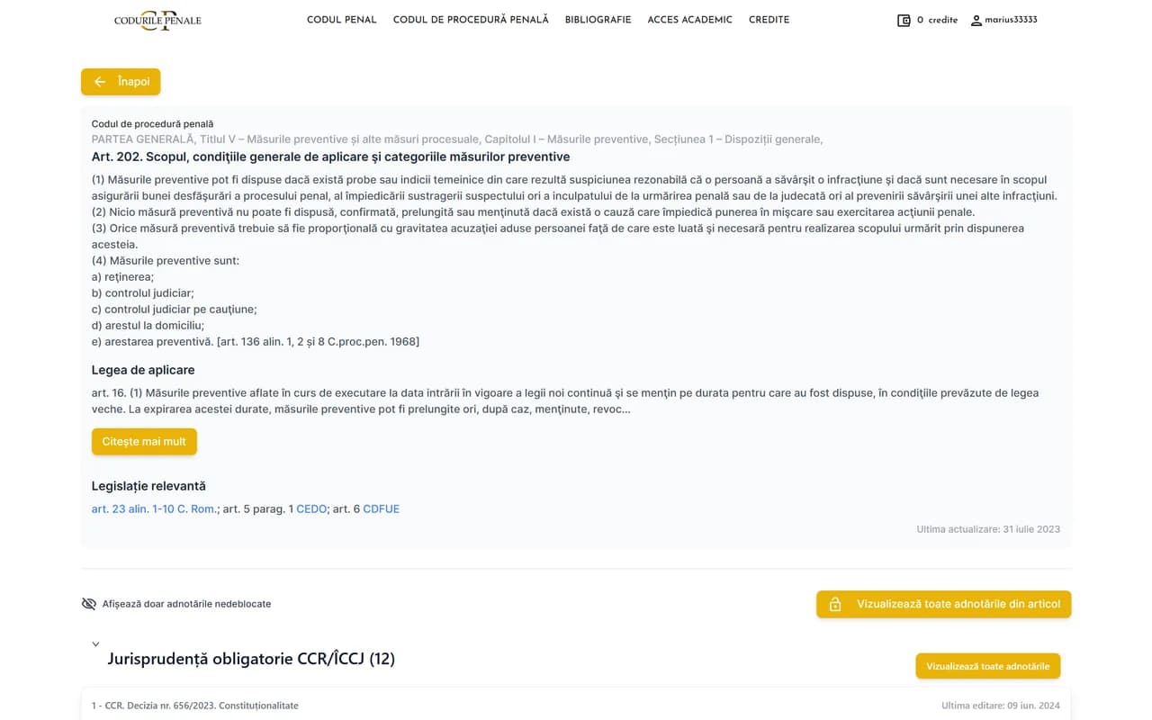 Codurile Penale — Legal Knowledge screenshot 3