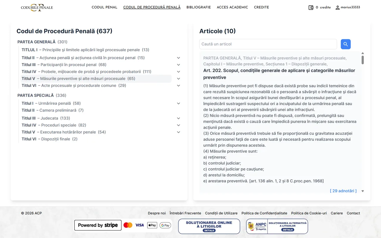 Codurile Penale — Legal Knowledge screenshot 2